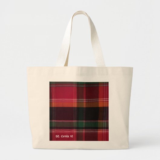 Red Green Madras Pset Grote Tote Bag (Voorkant)