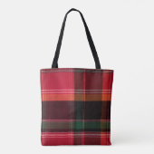 Red Green Madras Pset herbruikbaar Tote Bag (Achterkant)
