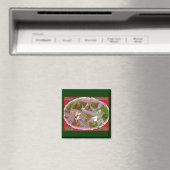 Red Green Maple laat kerst nieuwjaar achter Magnet (Insitu (Vaatwasser))