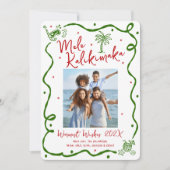 Red Green Mele Kalikimaka Photo Doodle Christmas Feestdagenkaart (Voorkant)