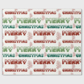 Red Green Merry kerst Cadeaupapier (Vlak)