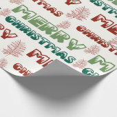 Red Green Merry kerst Cadeaupapier (Hoek)