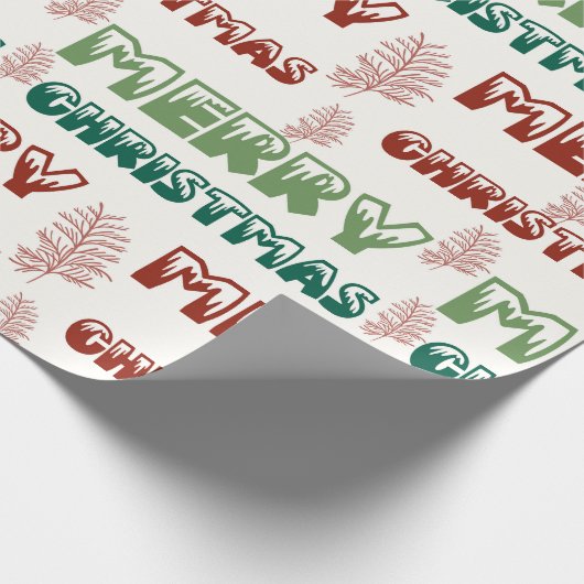 Red Green Merry kerst Cadeaupapier (Hoek)