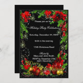 Red Green Merry kerst Uitnodiging (Voorkant / Achterkant)