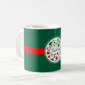 Red Green Merry kerst Wreath Koffiemok (Voorkant links)