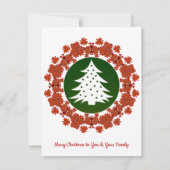 Red Green Merry kerstboom Floral Wreatcard (Achterkant)