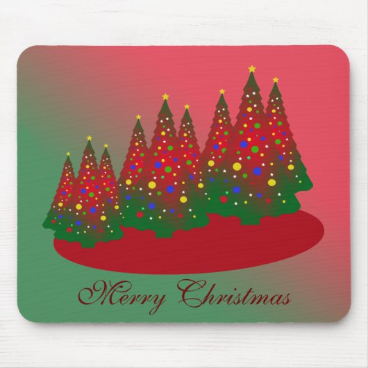 Red Green Merry-kerstboom Muismat (Voorkant)