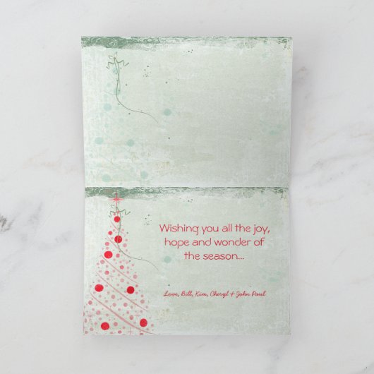 Red Green Merry-kerstkaart met uw foto Feestdagen Kaart (Binnen)