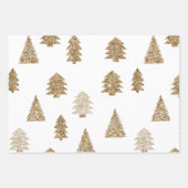 Red Green Mint Gold Glitter Glam Christmas Trees Inpakpapier Vel (Voorkant 2)