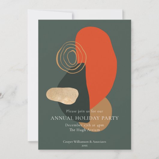 Red Green Modern Abstracte Business Holiday Party Kaart (Voorkant)