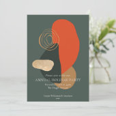 Red Green Modern Abstracte Business Holiday Party Kaart (Staand voorkant)