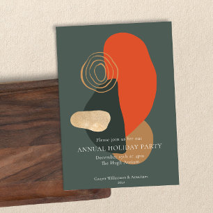 Red Green Modern Abstracte Business Holiday Party Kaart