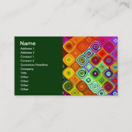 Red Green Mosaic Fine Fractal Art Visitekaartje