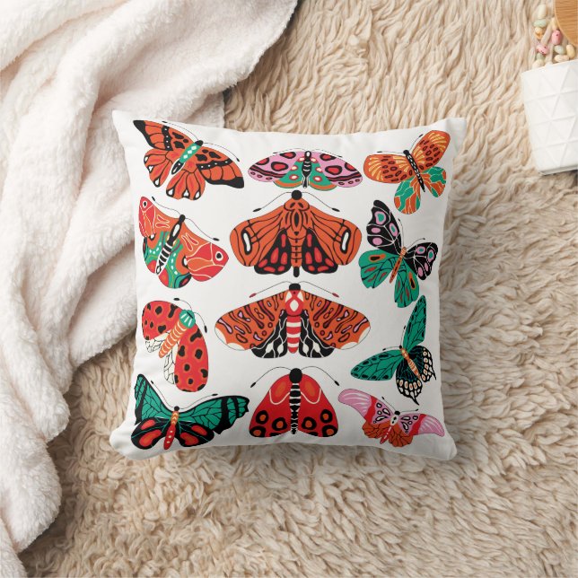 Red Green Moth en Butterfly Kussen (Deken)