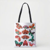 Red Green Moth en Butterfly Tote Bag (Voorkant)