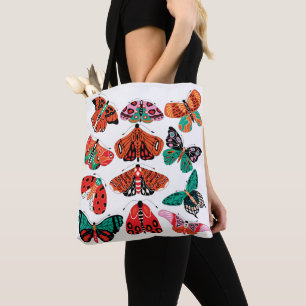 Red Green Moth en Butterfly Tote Bag