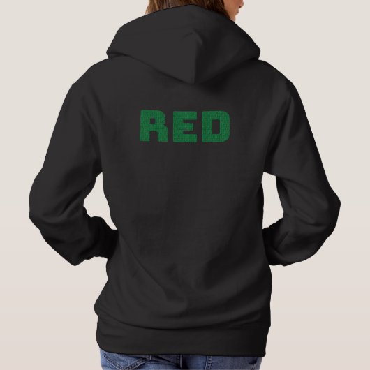 Red/Green Optical Word Art Hoodie (Achterkant)