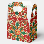 Red Green Oranje Yellow Azulejos Floral Pattern Bedankdoosjes (Geopend)