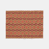 Red Green Oranje Yellow Black Tribal Art Pattern Fleece Deken (Voorkant (Horizontaal))