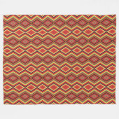 Red Green Oranje Yellow Black Tribal Art Pattern Fleece Deken (Voorkant (Horizontaal))