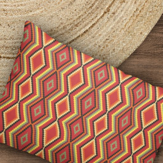 Red Green Oranje Yellow Black Tribal Art Pattern Kussensloop