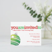 Red green ornament kerstfeestfeest op maat kaart (Staand voorkant)