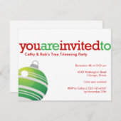 Red green ornament kerstfeestfeest op maat kaart (Voorkant / Achterkant)