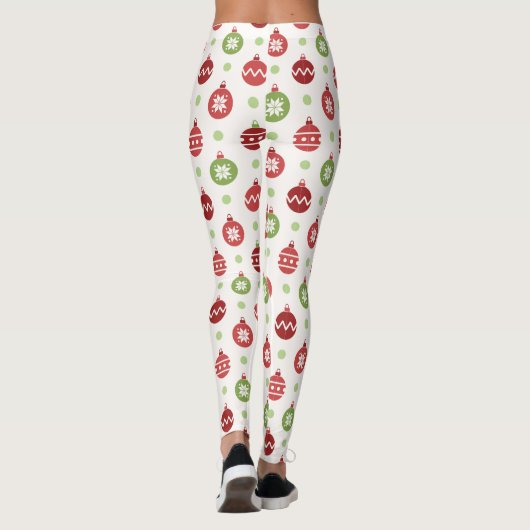 Red Green Ornaments Christmas Leggings Women (Achterkant)