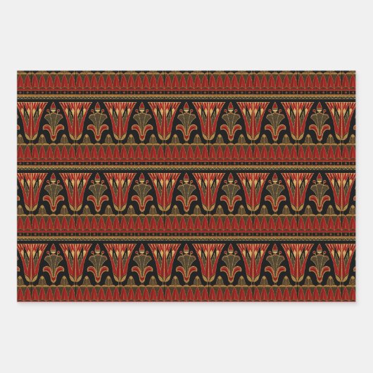 Red, Green, Paars en Gold Art Deco Inpakpapier Vel (Voorkant 2)