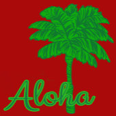 Red Green Palm Aloha Tropical Holiday Cadeaupapier