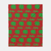 Red Green Palm Aloha Tropical Holiday Fleece Deken (Voorkant)
