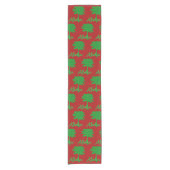 Red Green Palm Aloha Tropical Holiday Korte Tafelloper (Voorkant)