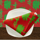 Red Green Palm Aloha Tropical Holiday Korte Tafelloper