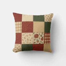 Red Green Patchwork Quilt rustieke boerderij Kussen