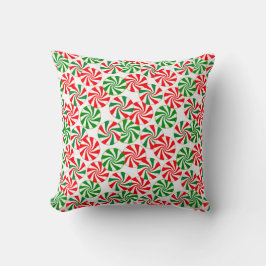 Red Green Peppermint Snoep Swirl Kussen