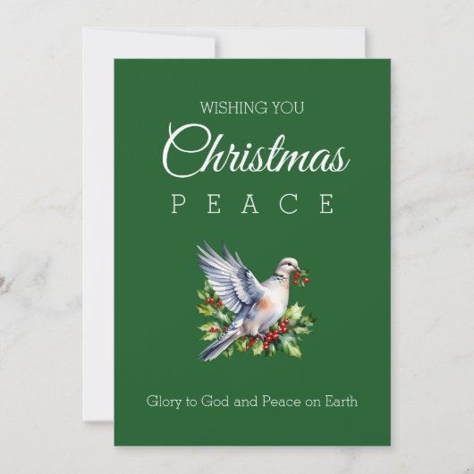 Red Green Photo Peace Dove Christian Christmas Feestdagenkaart (Voorkant)