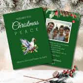 Red Green Photo Peace Dove Christian Christmas Feestdagenkaart