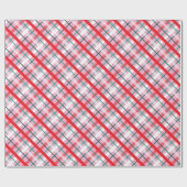 Red Green Pink Christmas Plaid Wrapping Paper Cadeaupapier (Vlak)