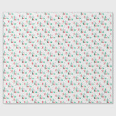 Red Green Pink Fa La La La Christmas Cadeaupapier (Vlak)