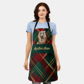 Red Green Plaid and Afghan Hound Dog Christmas Schort (Gedragen)