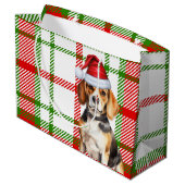 Red Green Plaid Beagle Hondenliefhebber Vakantie Groot Cadeauzakje (Achterkant Gekanteld)