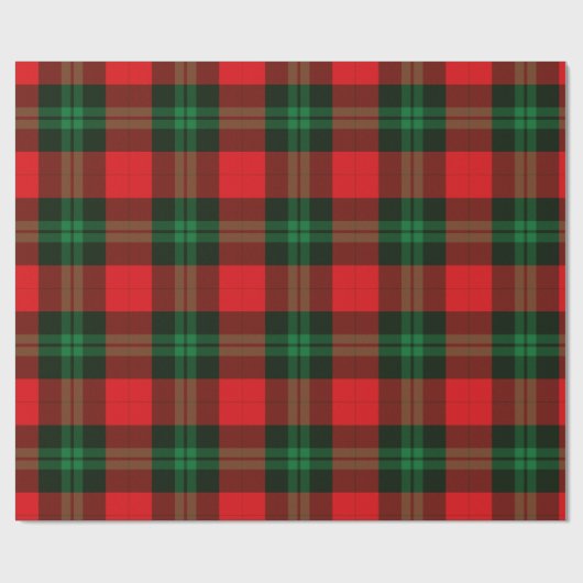 Red Green Plaid Buffalo Check Christmas Holiday Cadeaupapier (Vlak)