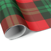 Red Green Plaid Buffalo Check Christmas Holiday Cadeaupapier (Rol Hoek)