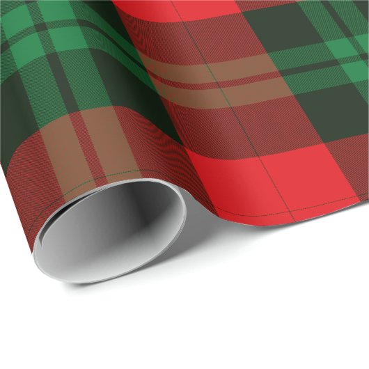 Red Green Plaid Buffalo Check Christmas Holiday Cadeaupapier (Rol Hoek)