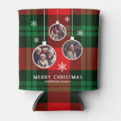 Red Green Plaid Buffalo Check Photo Christmas  Blikjeskoeler (Voorkant)