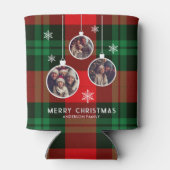 Red Green Plaid Buffalo Check Photo Christmas  Blikjeskoeler (Achterkant)