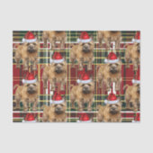 Red Green Plaid Cairn Terrier Kerstvakantie Tissuepapier (Voorkant)