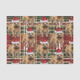 Red Green Plaid Cairn Terrier Kerstvakantie Tissuepapier
