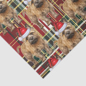 Red Green Plaid Cairn Terrier Kerstvakantie Tissuepapier (Detail)
