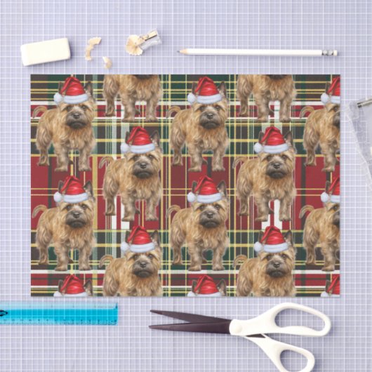 Red Green Plaid Cairn Terrier Kerstvakantie Tissuepapier (Craft)